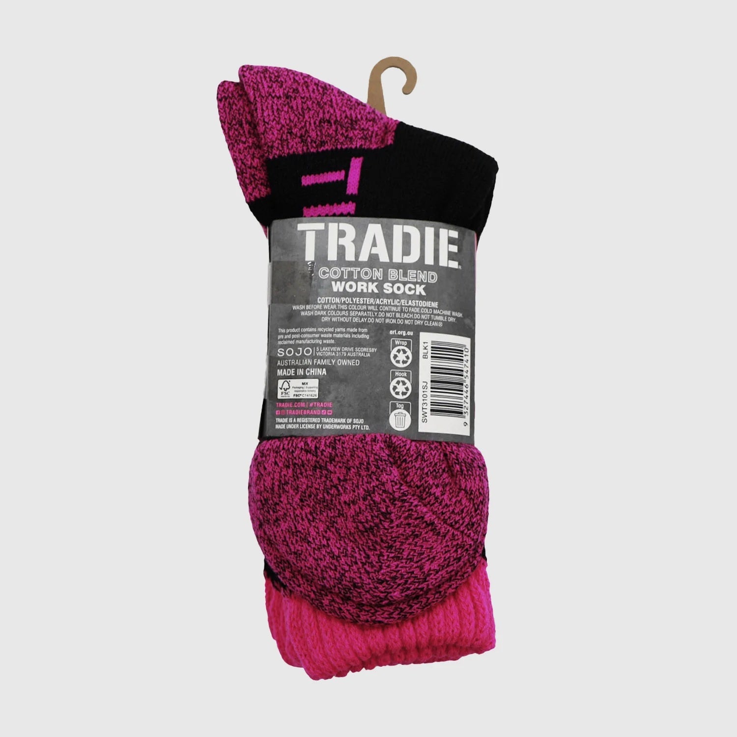 Tradie Women's Cotton-Blend Work Socks - 3 Pack