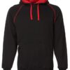 jb's contrast fleece hoodie black red