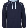 jb's contrast fleece hoodie navy sky blue